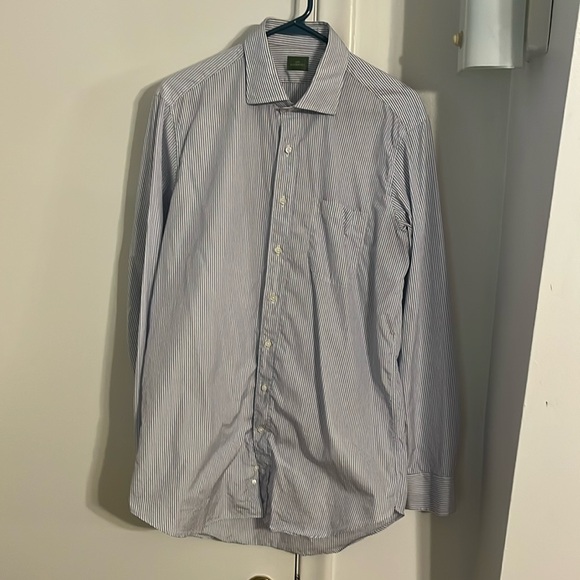 Sid Mashburn End on End Striped Dress Shirt. - Picture 2 of 5